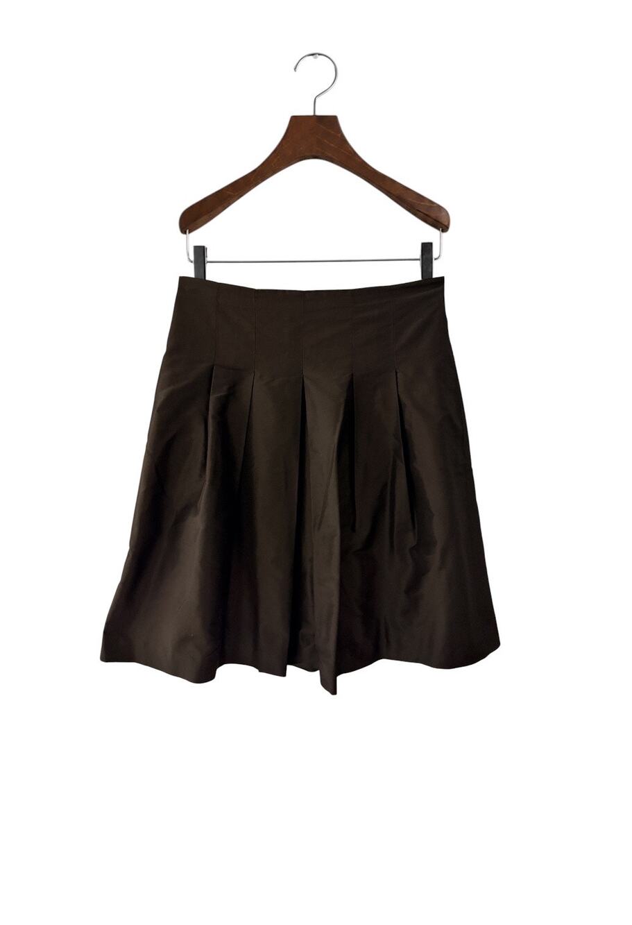 Teri Jon by Rickie Freeman Black 100% Silk Pleated A-Line Skirt Size 6